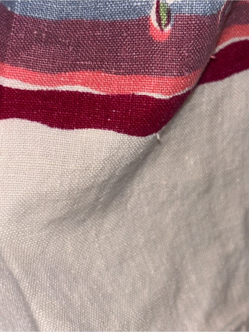 Vintage Floral Embroidered White Cotton/ Linen table cloth